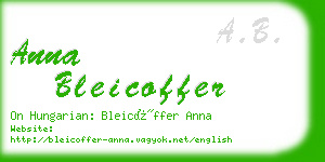 anna bleicoffer business card